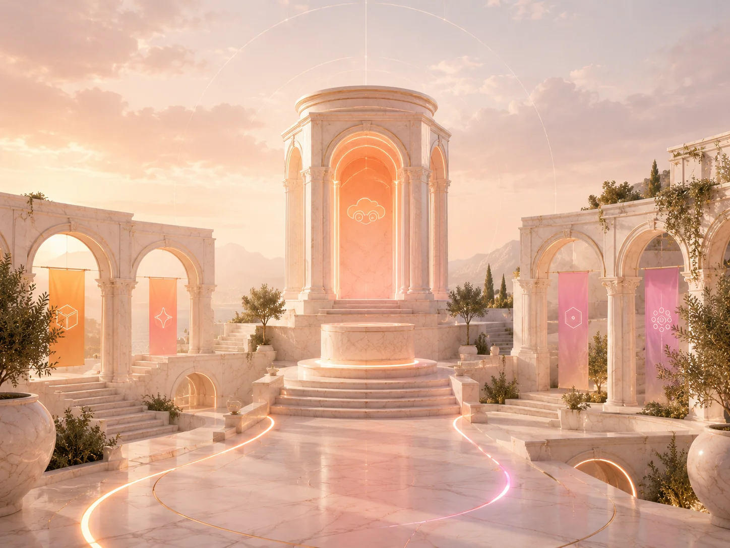 Rotunda banner architecture for the CloudNSite Best AI tools and platforms guides hub.